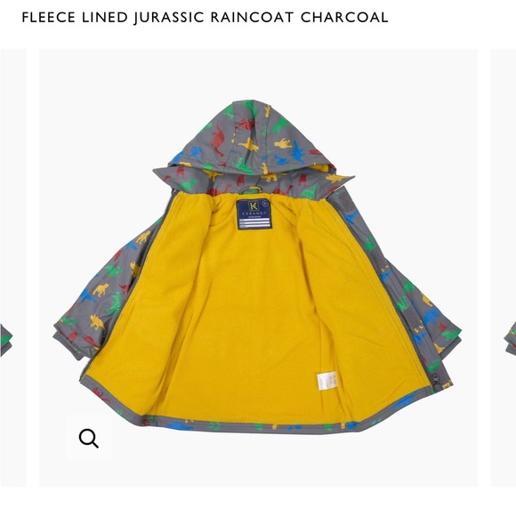 Korango fleece lined boys Jurassic raincoat - 2T NWT - Picture 2 of 4